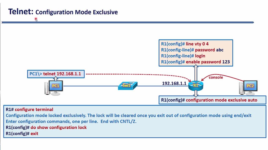 ⁣Bài 66: Kỹ thuật Telnet cấu hình thiết bị từ xa - Tính năng Configuration Lock