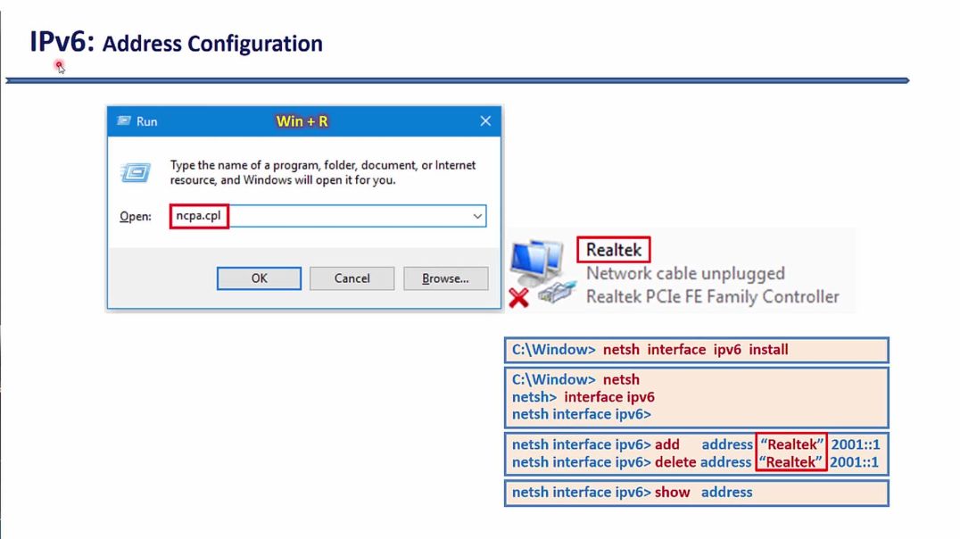 ⁣Bài 48: Công nghệ IPv6 thế hệ tiếp theo - Phần 5. Gán địa chỉ IPv6 trên hệ điều hành Window