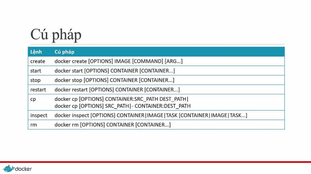 ⁣Bài 16: Một số lệnh thường dùng với Docker container